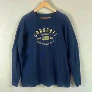 Carhartt Navy Blue Long Sleeve TShirt Men’s size XL